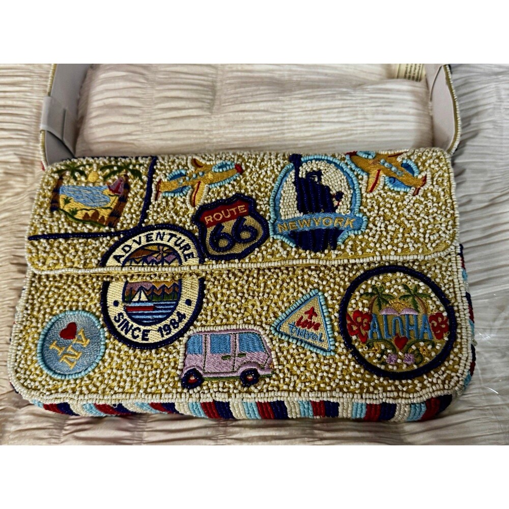 Made in India Route 66 Beaded Shoulder Bag NWT